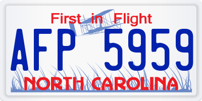 NC license plate AFP5959