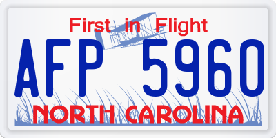 NC license plate AFP5960
