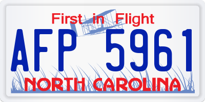 NC license plate AFP5961