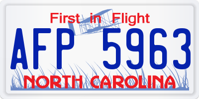 NC license plate AFP5963