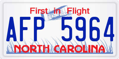 NC license plate AFP5964