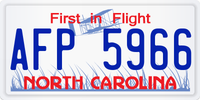 NC license plate AFP5966