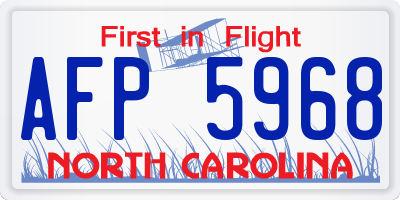 NC license plate AFP5968