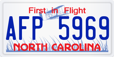 NC license plate AFP5969