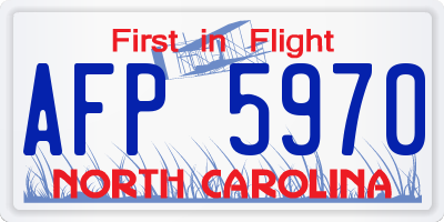 NC license plate AFP5970