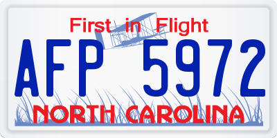 NC license plate AFP5972