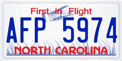 NC license plate AFP5974