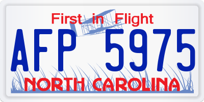 NC license plate AFP5975