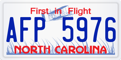 NC license plate AFP5976