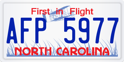 NC license plate AFP5977