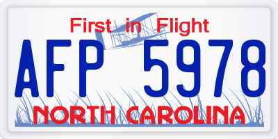 NC license plate AFP5978