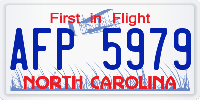 NC license plate AFP5979