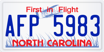 NC license plate AFP5983