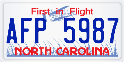NC license plate AFP5987