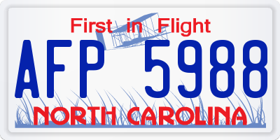 NC license plate AFP5988
