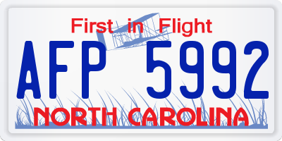 NC license plate AFP5992
