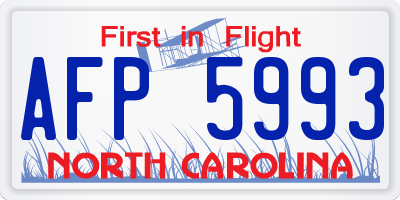 NC license plate AFP5993