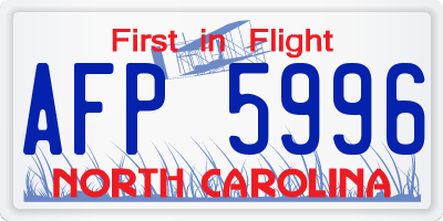 NC license plate AFP5996