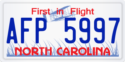 NC license plate AFP5997