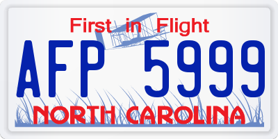 NC license plate AFP5999