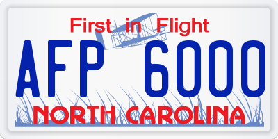 NC license plate AFP6000