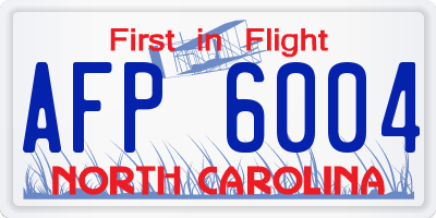 NC license plate AFP6004