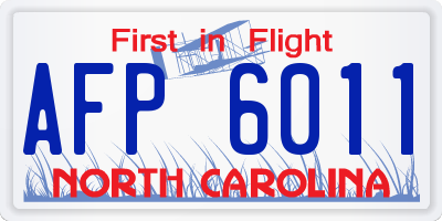 NC license plate AFP6011