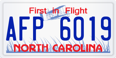 NC license plate AFP6019