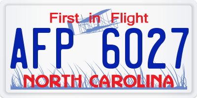 NC license plate AFP6027