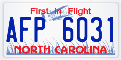 NC license plate AFP6031