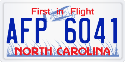 NC license plate AFP6041
