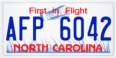 NC license plate AFP6042