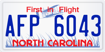 NC license plate AFP6043