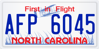 NC license plate AFP6045