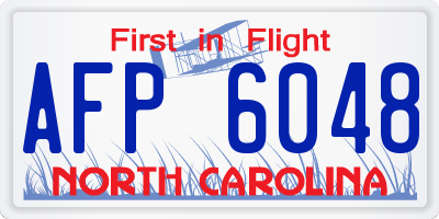 NC license plate AFP6048