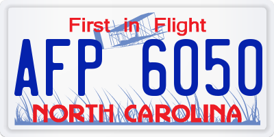 NC license plate AFP6050