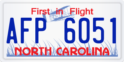 NC license plate AFP6051