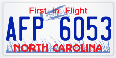 NC license plate AFP6053