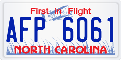 NC license plate AFP6061
