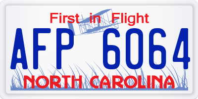 NC license plate AFP6064