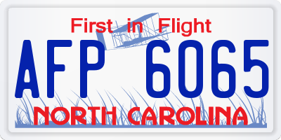 NC license plate AFP6065