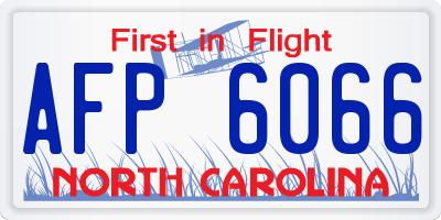 NC license plate AFP6066