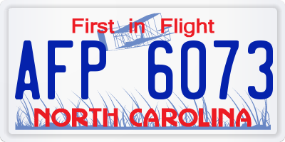 NC license plate AFP6073