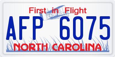 NC license plate AFP6075
