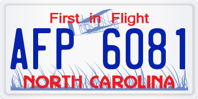 NC license plate AFP6081