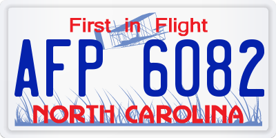 NC license plate AFP6082