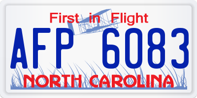 NC license plate AFP6083