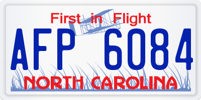 NC license plate AFP6084