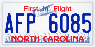 NC license plate AFP6085