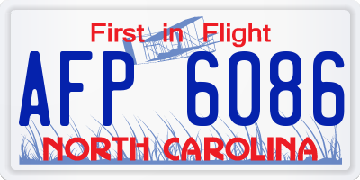 NC license plate AFP6086